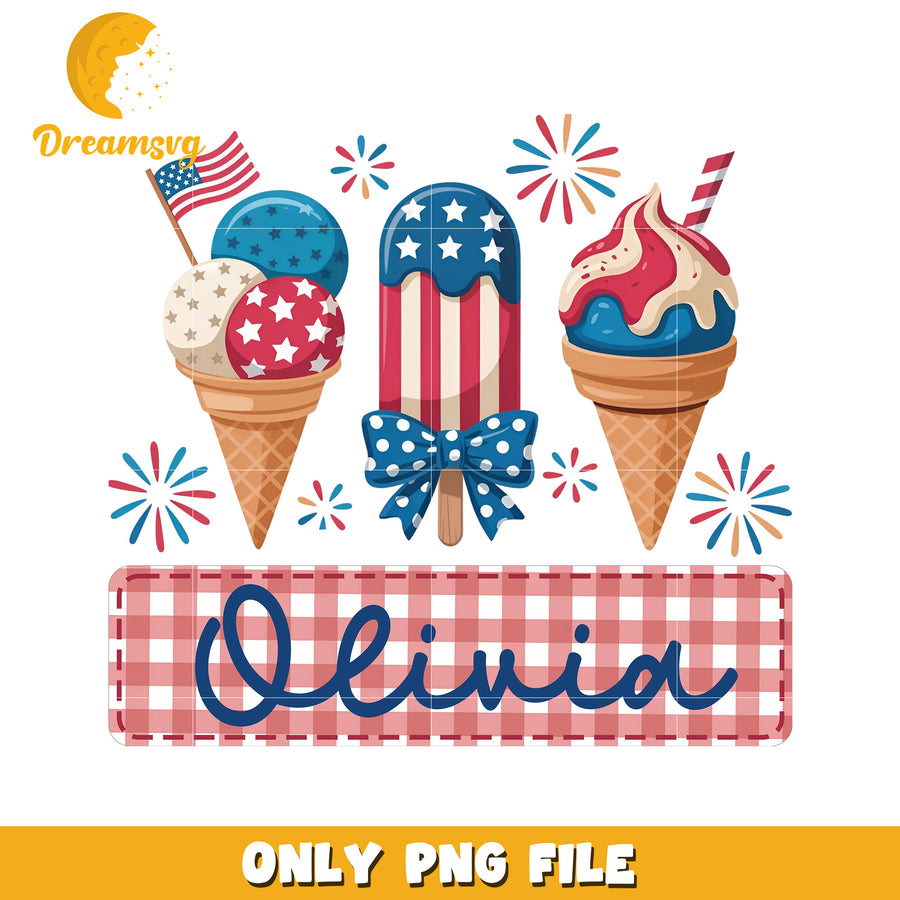 Usa ice cream png, patriotic ice cream png, red white blue dessert png