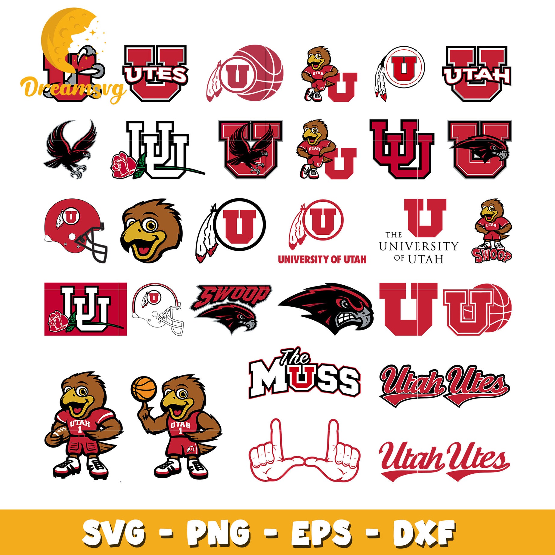 Utah university logo design bundle svg, Utah university svg