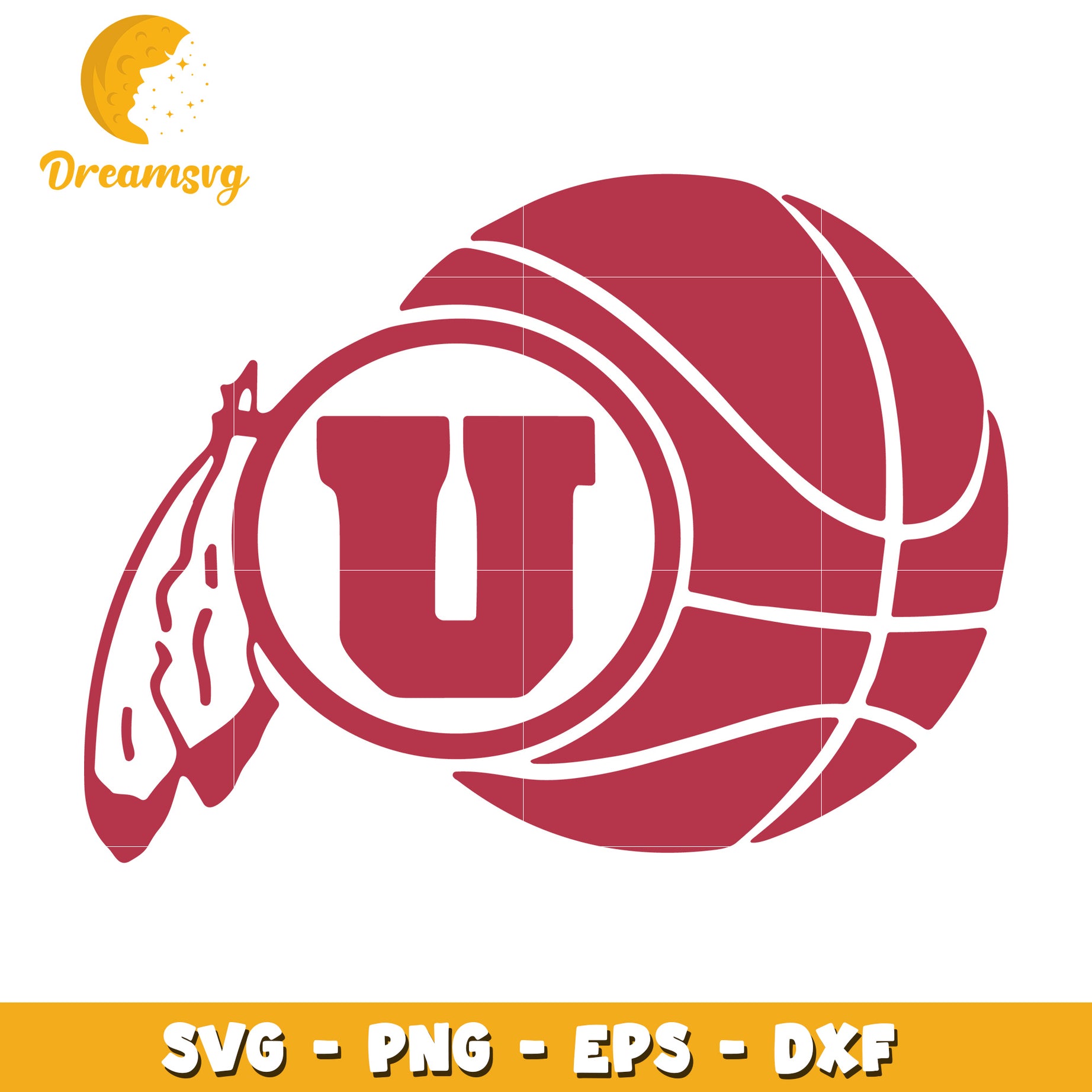 Utah Utes Basketball SVG Cut File