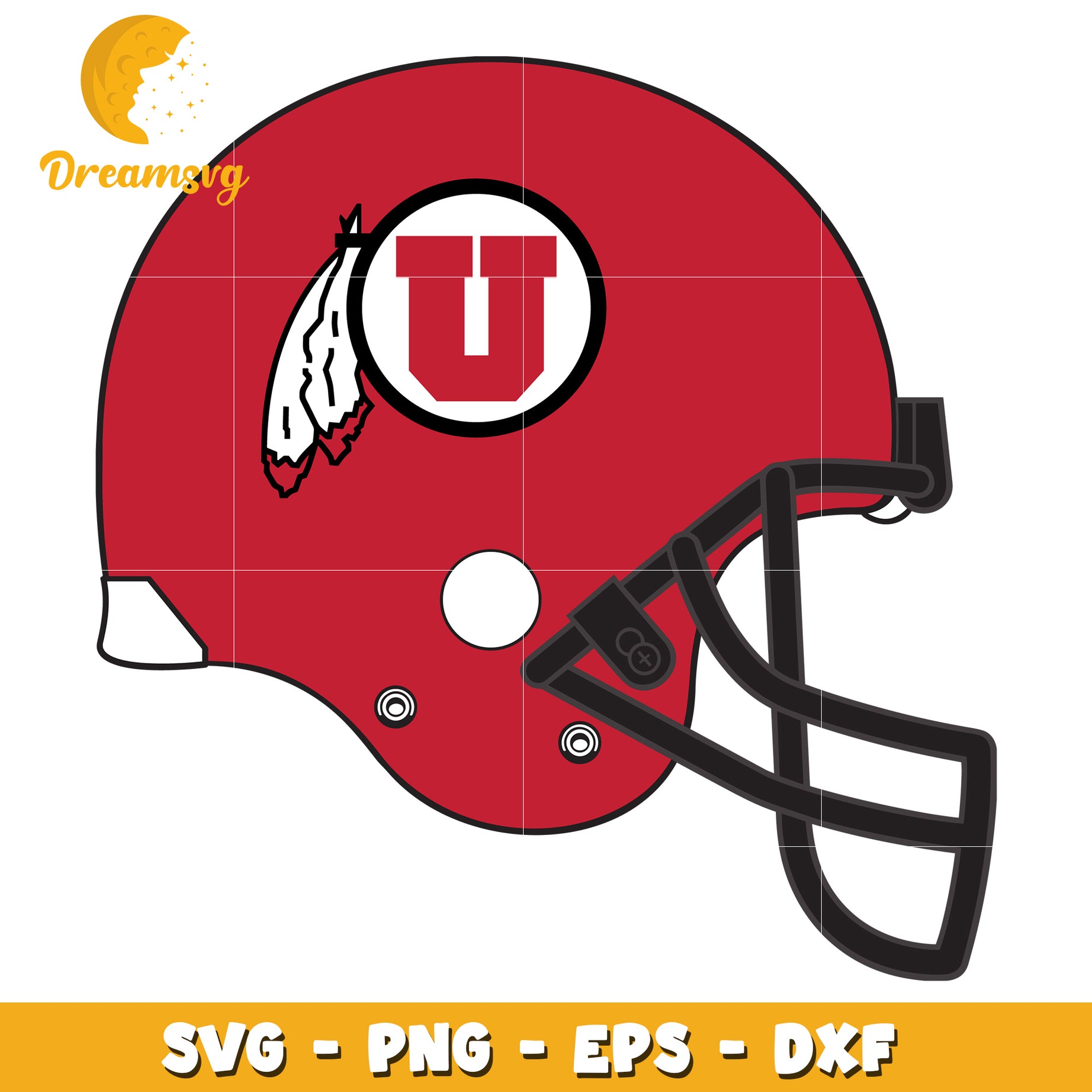 Utah Utes Football Helmet SVG PNG EPS DXF