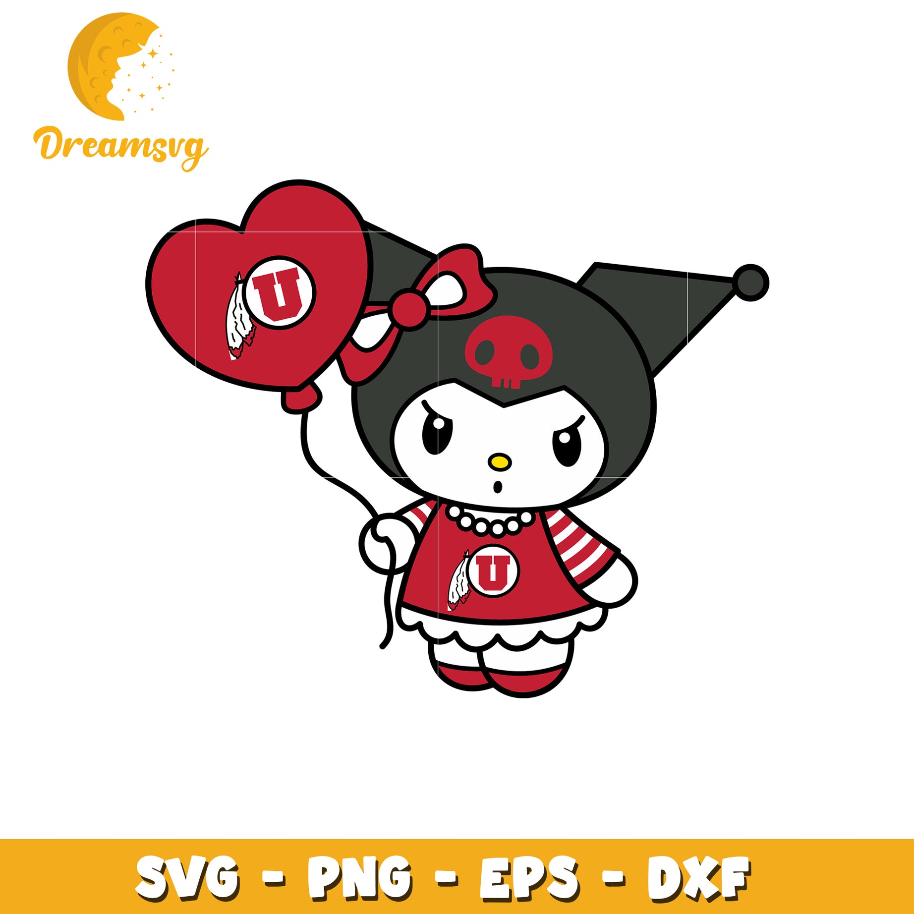 Utah Utes Kuromi SVG Design