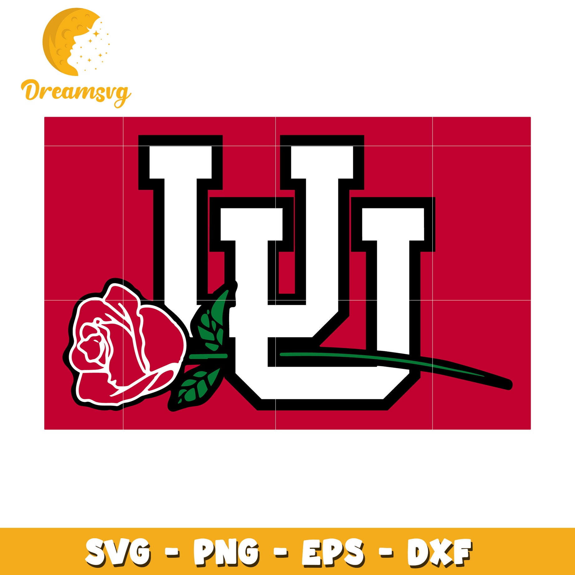 Utah Utes Rose SVG PNG EPS DXF Cut File