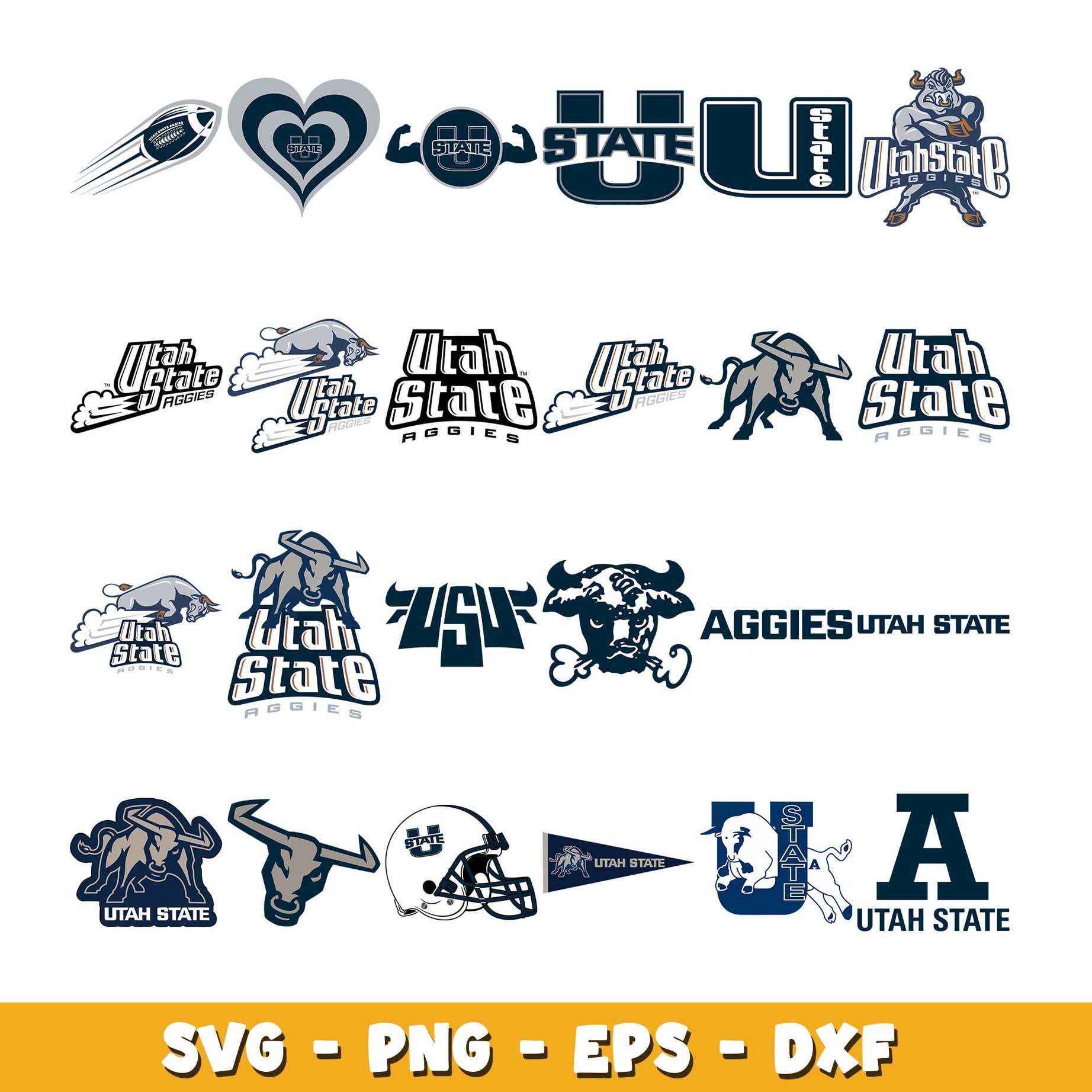 Utah State logo Bundle svg, Utah State logo svg, ncaa svg  