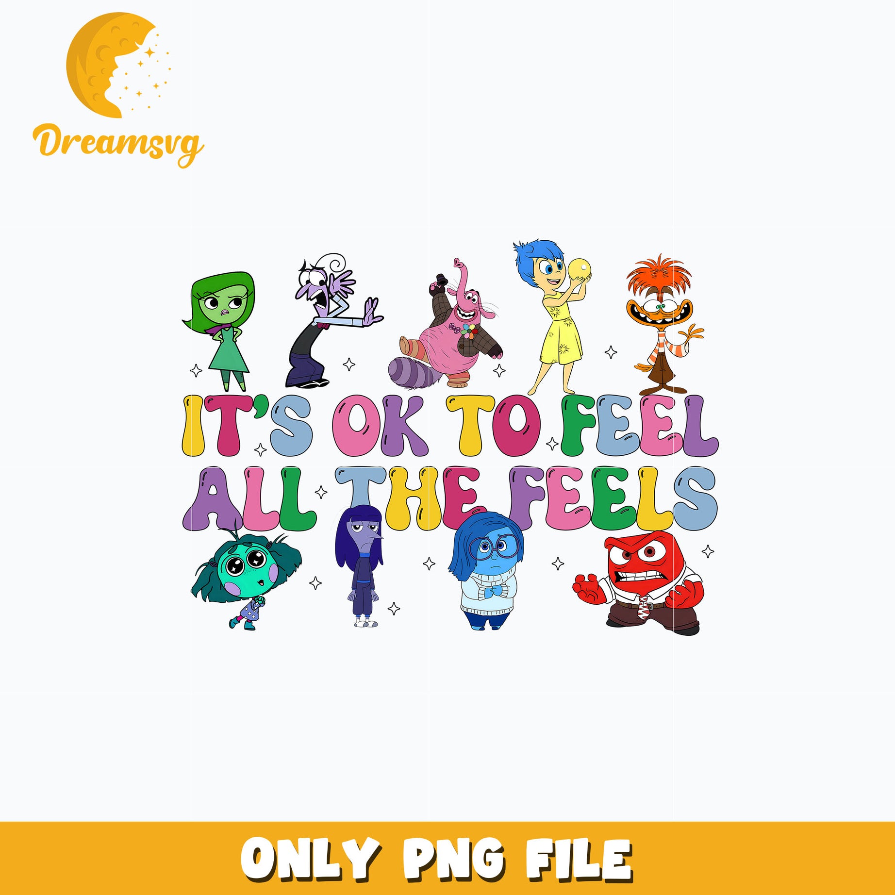 It's Okay To Feel All The Feels Png, Disney Inside Out 2 Png