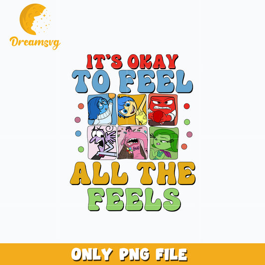 Inside Out It's Okay To Feel All The Feels png, disney png