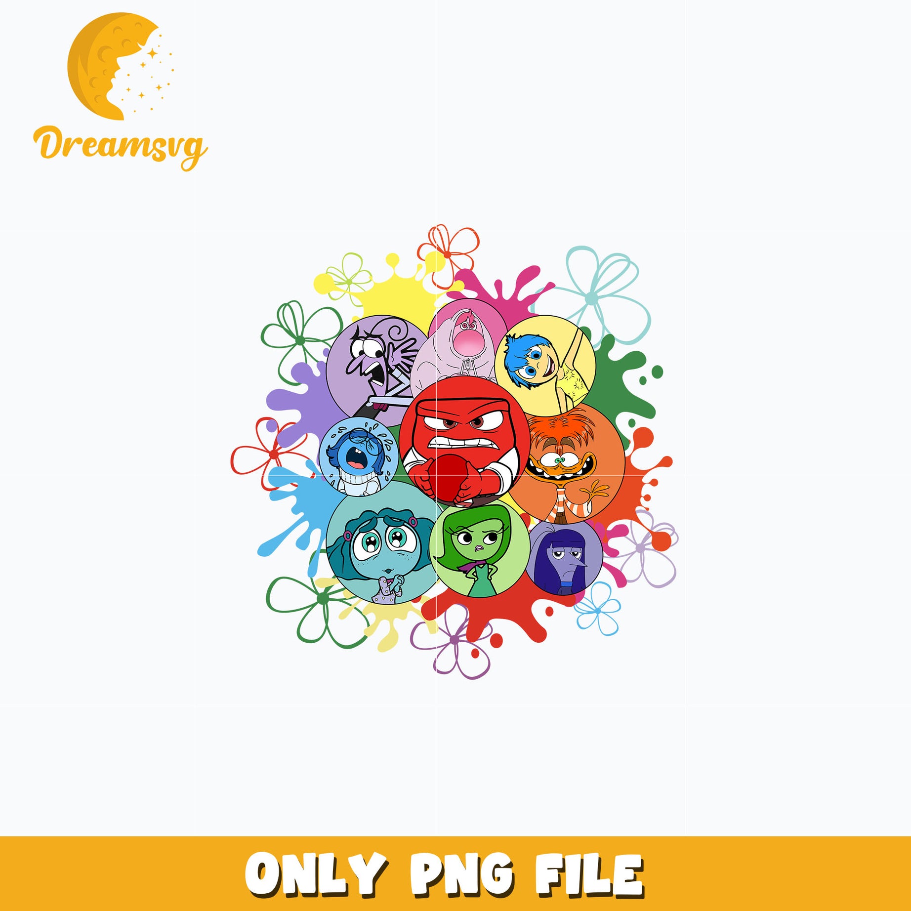 Disney inside out 2 characters Png DreamSVG Store