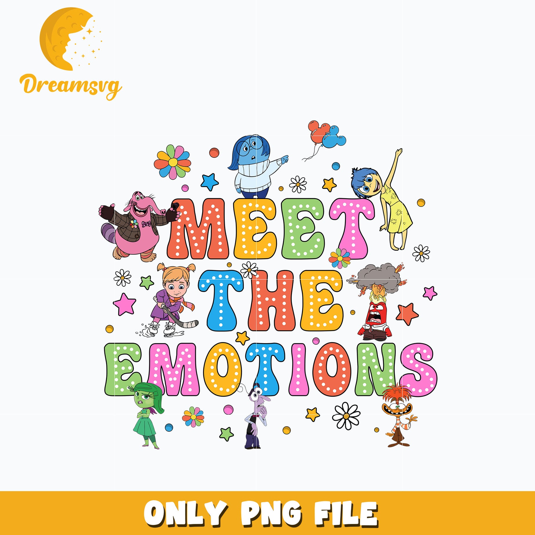 Inside out meet the emotions png, disney png