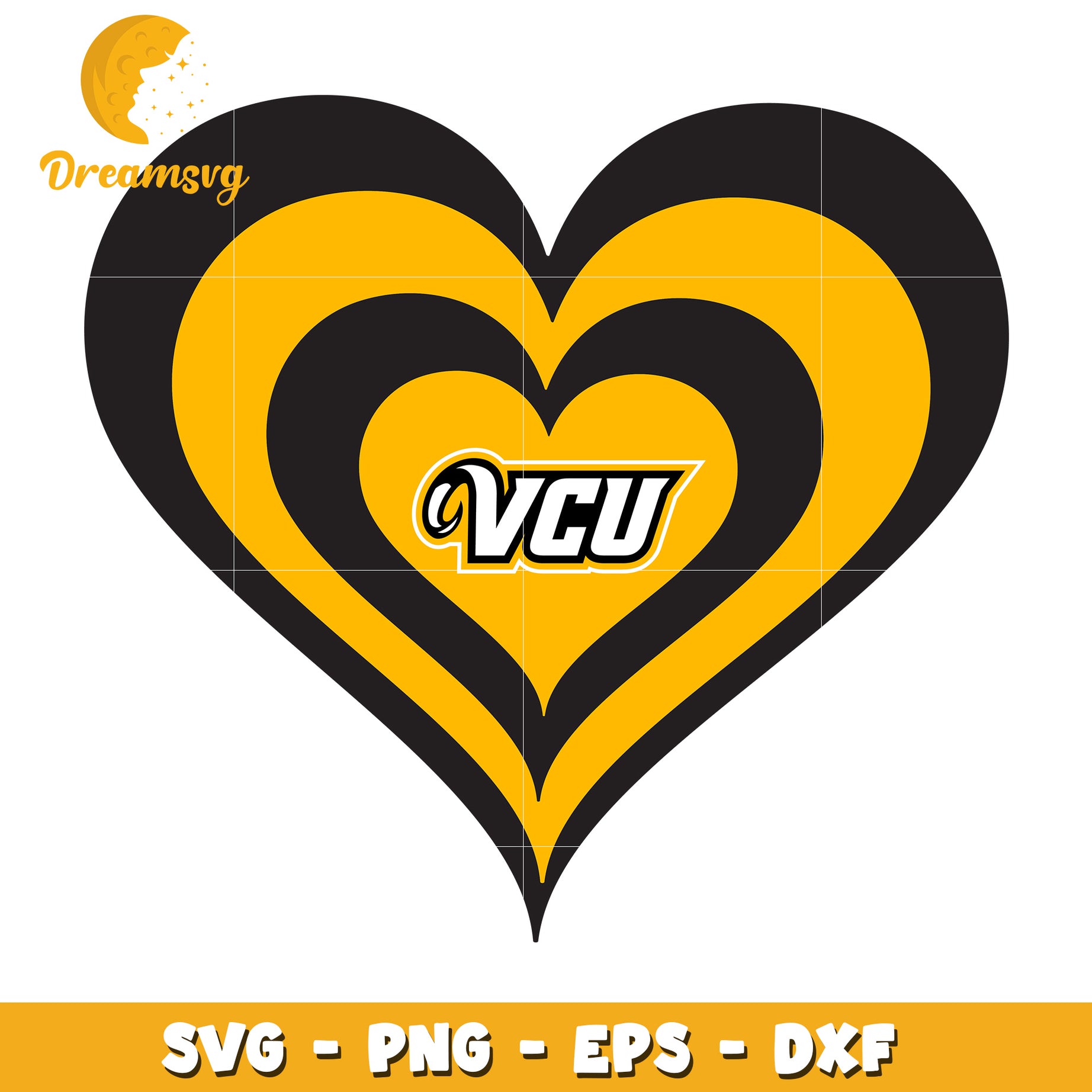 VCU Heart SVG Cut File PNG EPS DXF