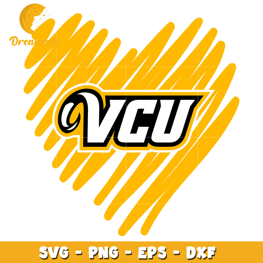 VCU Heart SVG PNG EPS DXF Cut Files