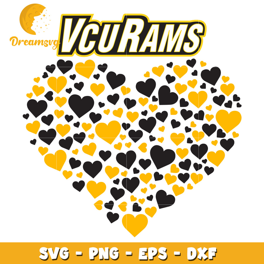 VCU Rams Heart Design SVG File for Craft Projects Download