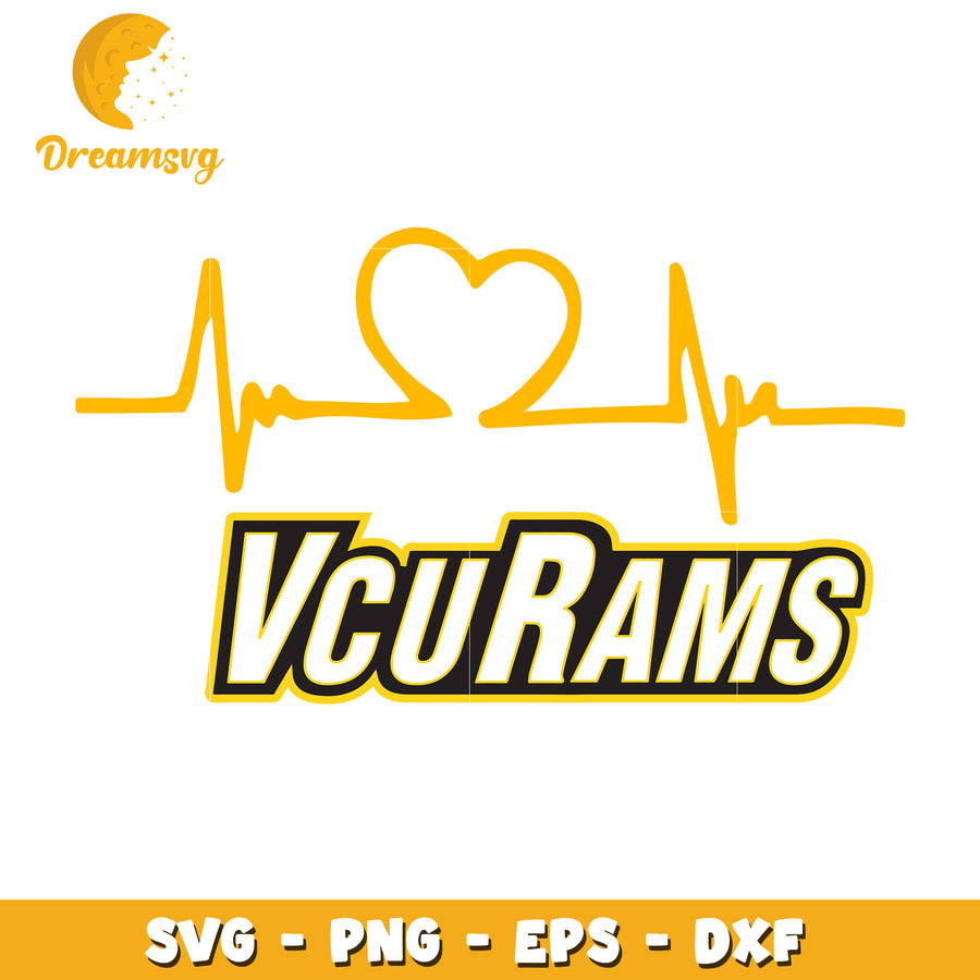 VCU Rams Heartbeat SVG Cut File