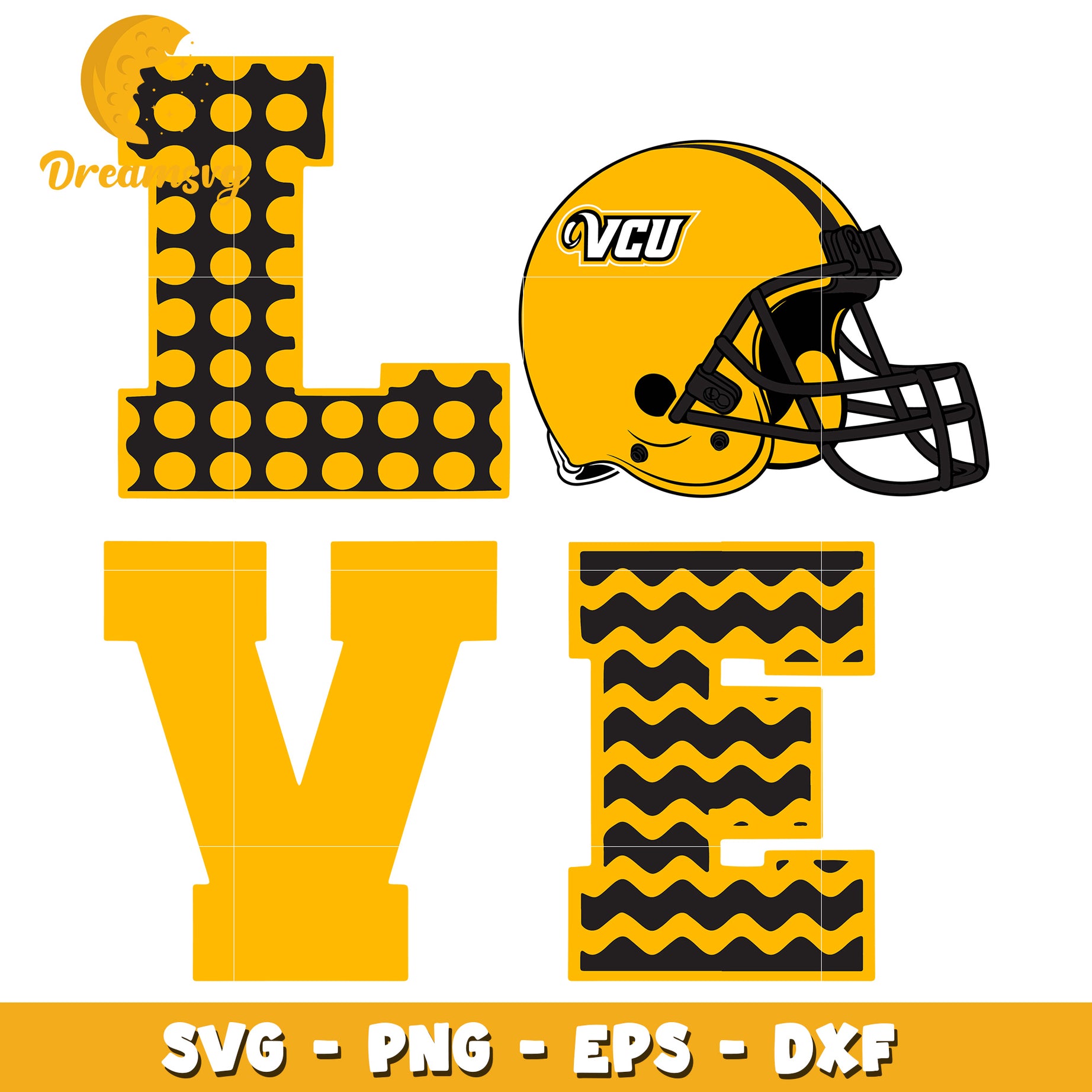 VCU Rams Love Football SVG PNG EPS DXF