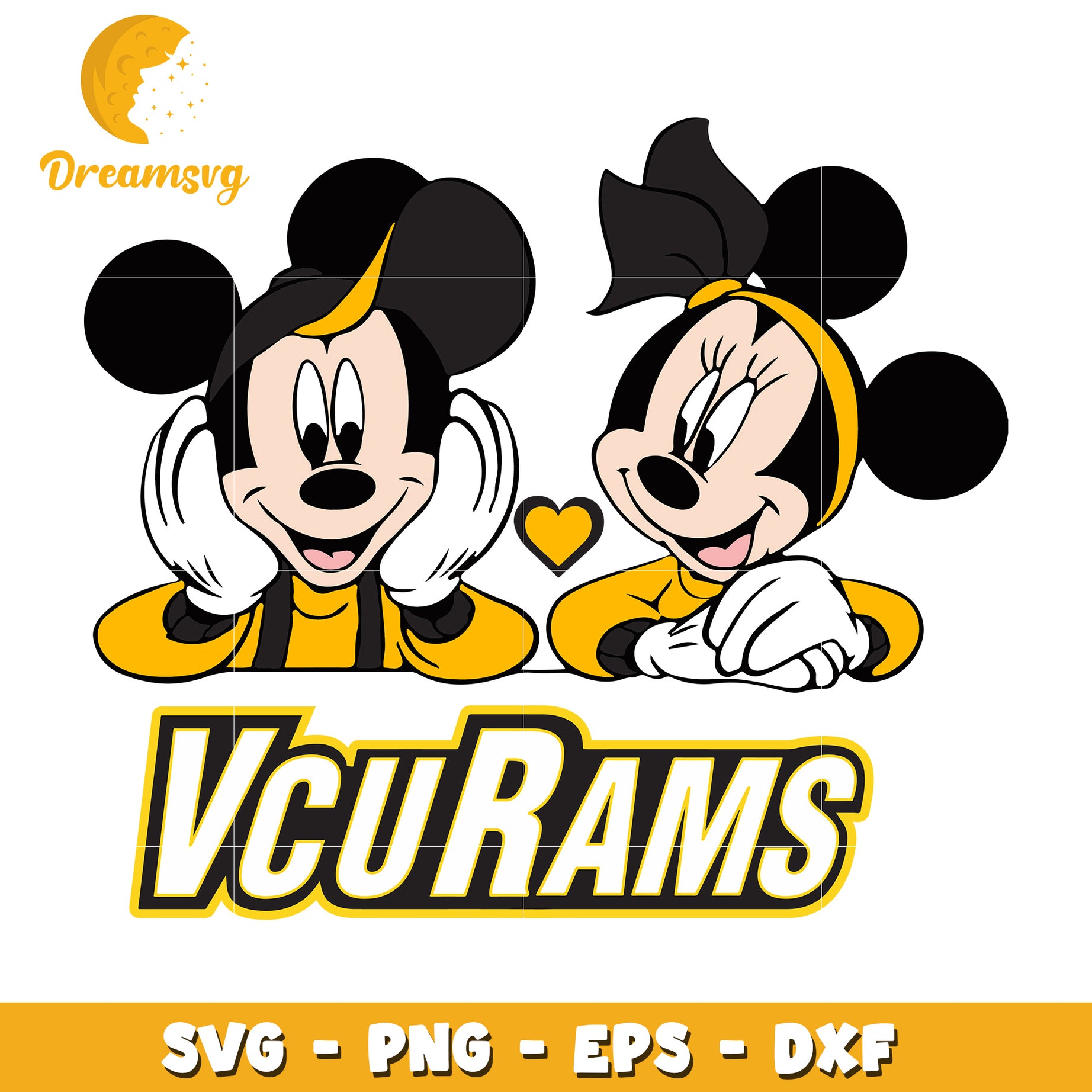 VCU Rams Mickey Minnie SVG Cut File – DreamSVG Store