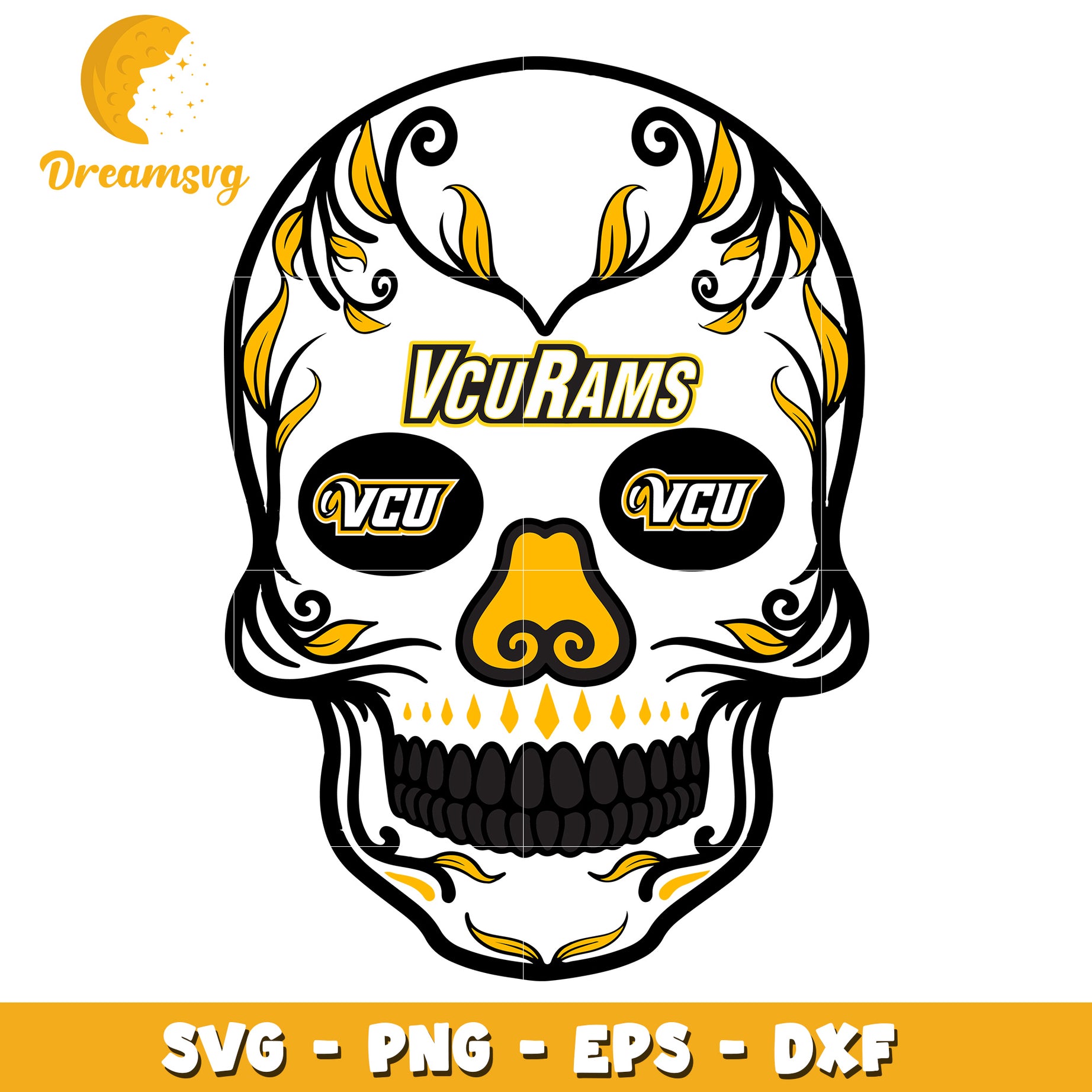 VCU Rams Skull SVG Design for Creative Projects and Crafts