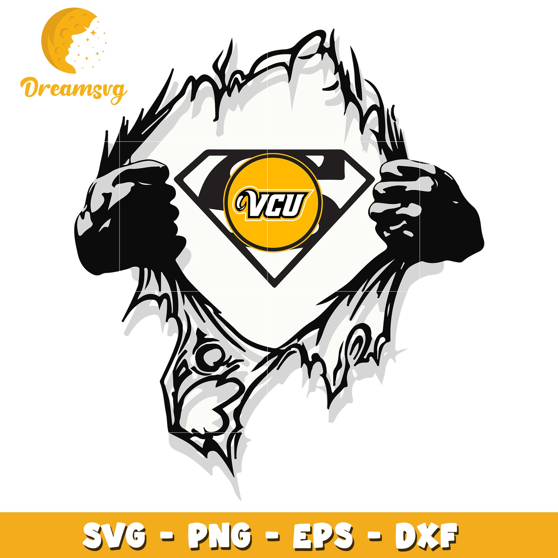 VCU Ripped Shirt SVG PNG EPS DXF