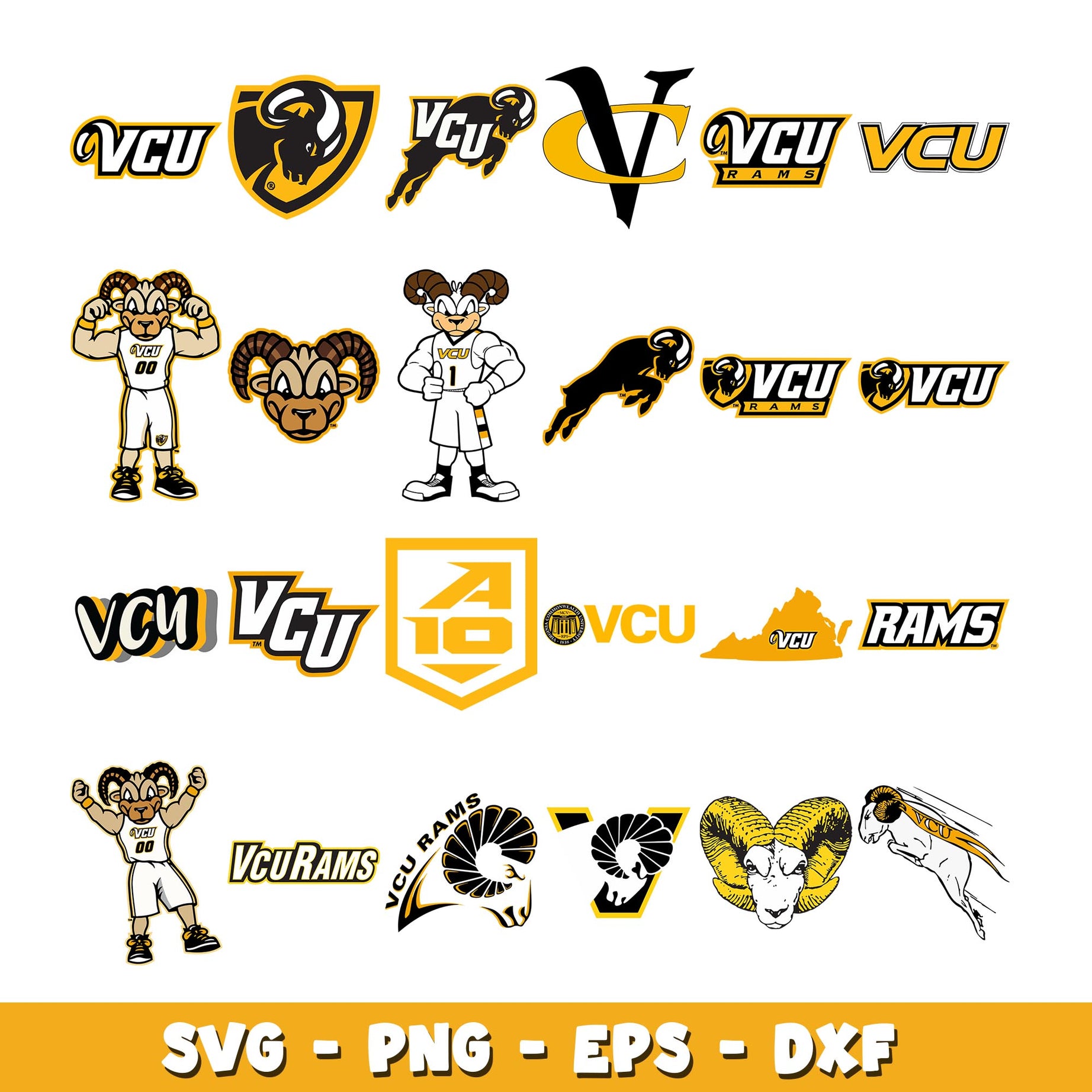 Logo vcu rams Bundle svg, vcu rams logo svg, ncaa svg 