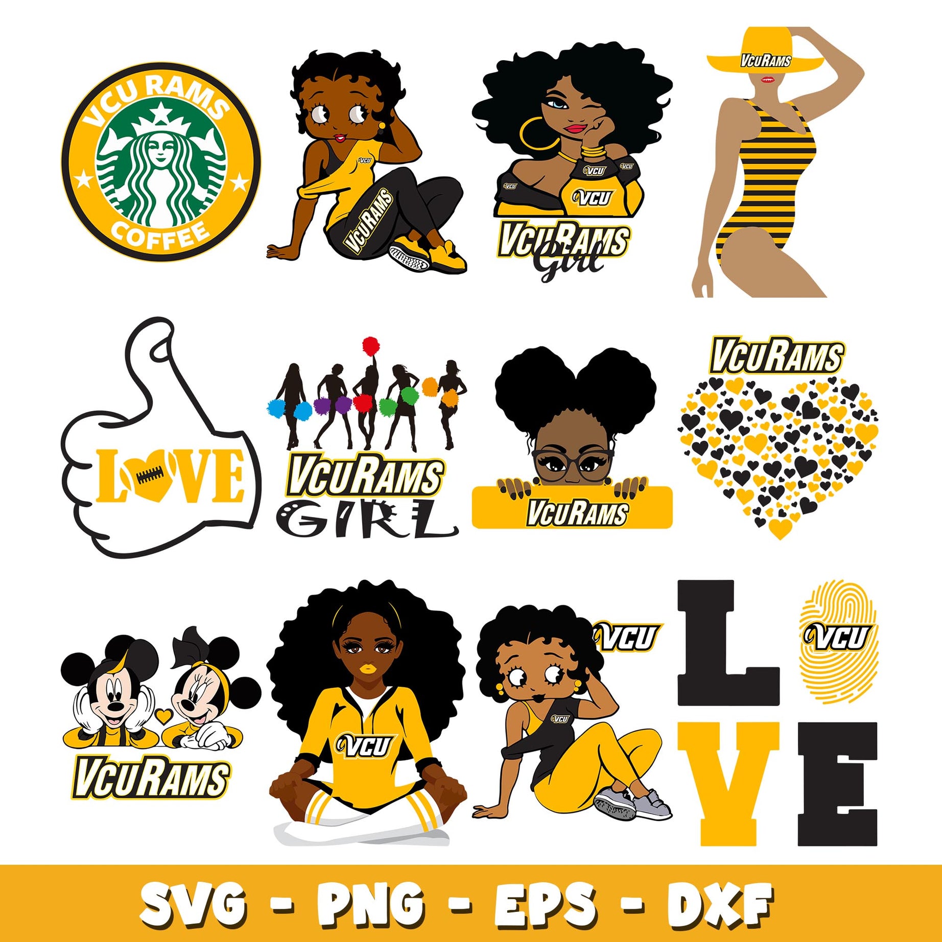 vcu rams girl Bundle svg, vcu rams logo svg, ncaa svg  