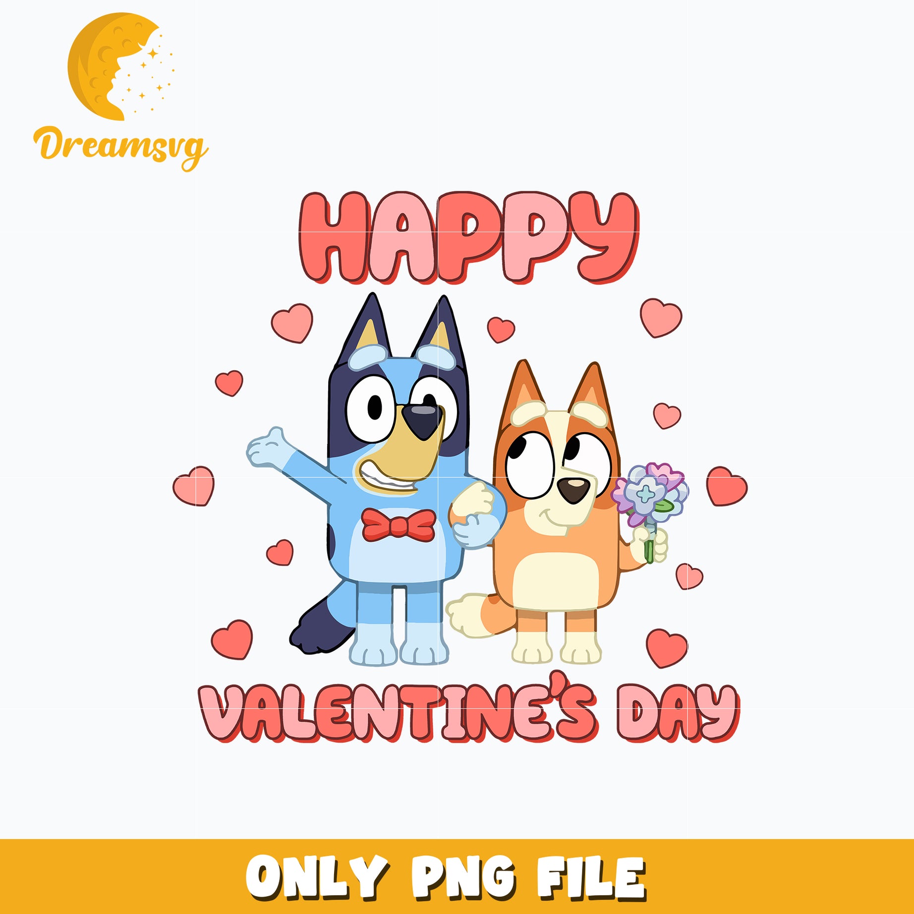 bluey and bingo happy valentine's day png – dreamsvg store