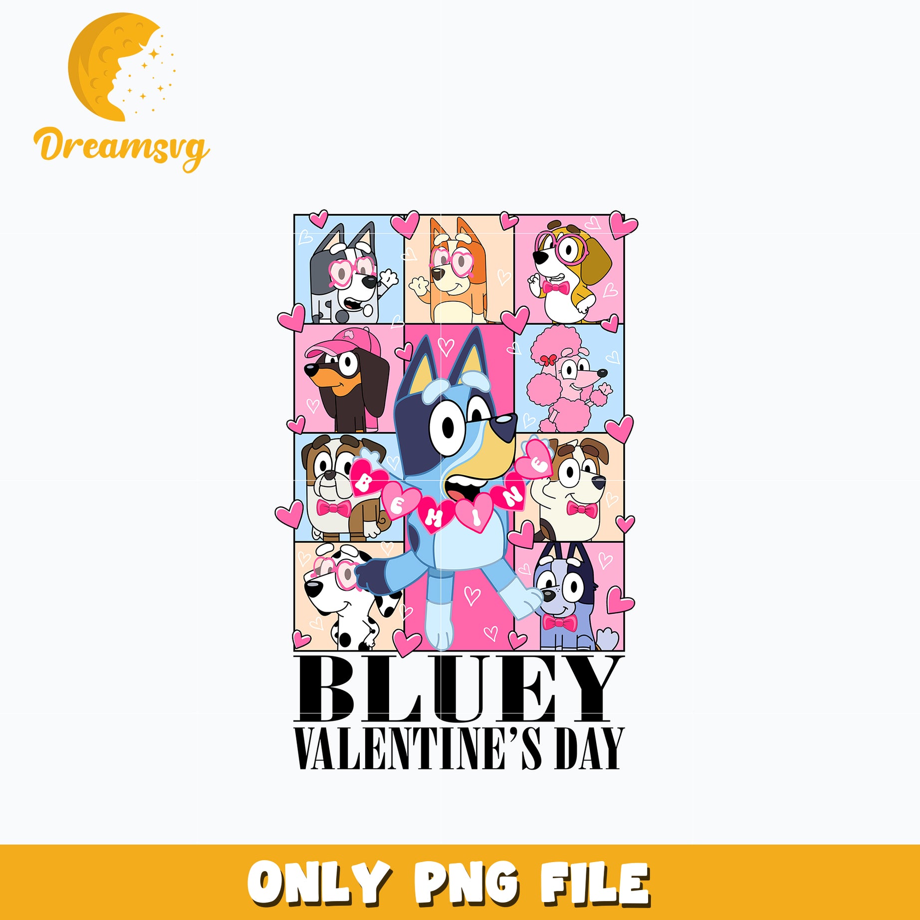 Bluey Valentine's Day Png