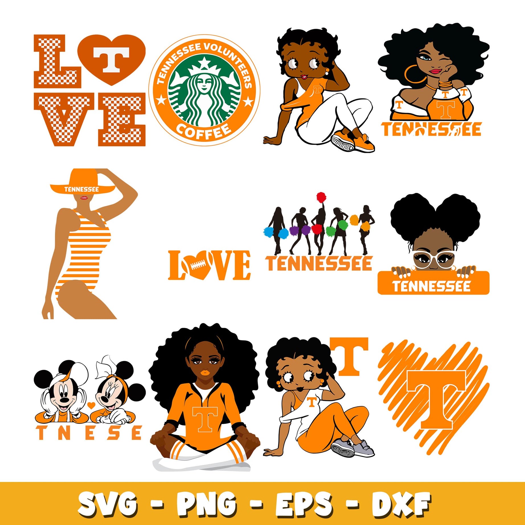 Tennessee Vols girl Bundle svg, Tennessee Vols logo svg, ncaa svg 