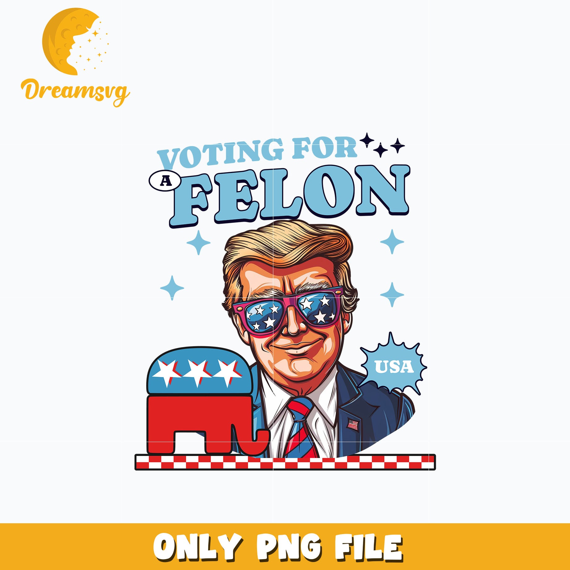 Voting for felon Trump png
