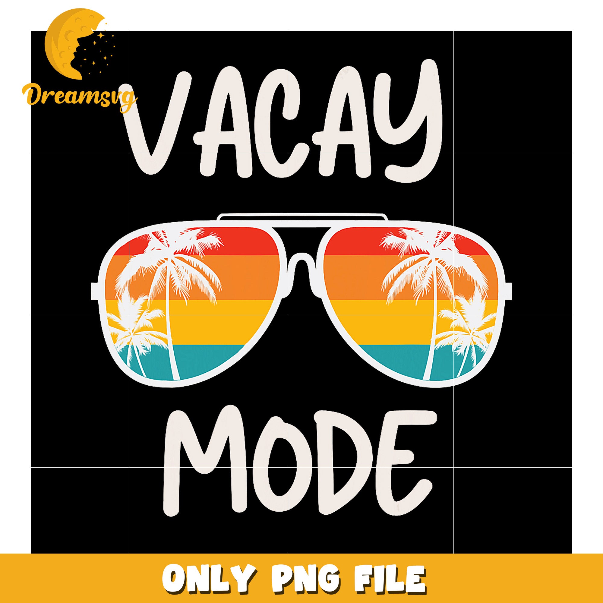 Vacation Mode Sunglasses PNG Design