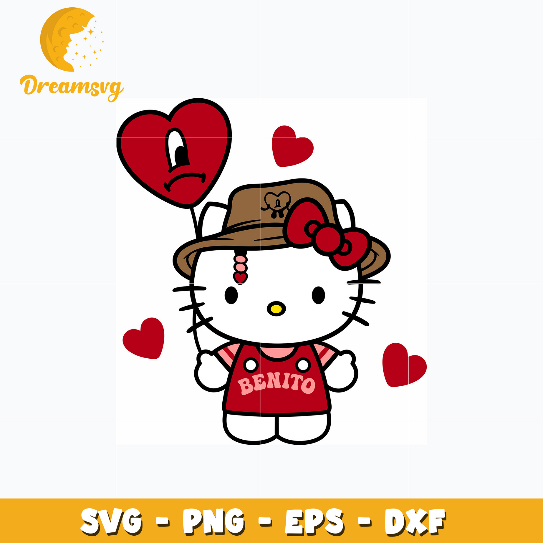 Hello kitty Benito Valentine svg