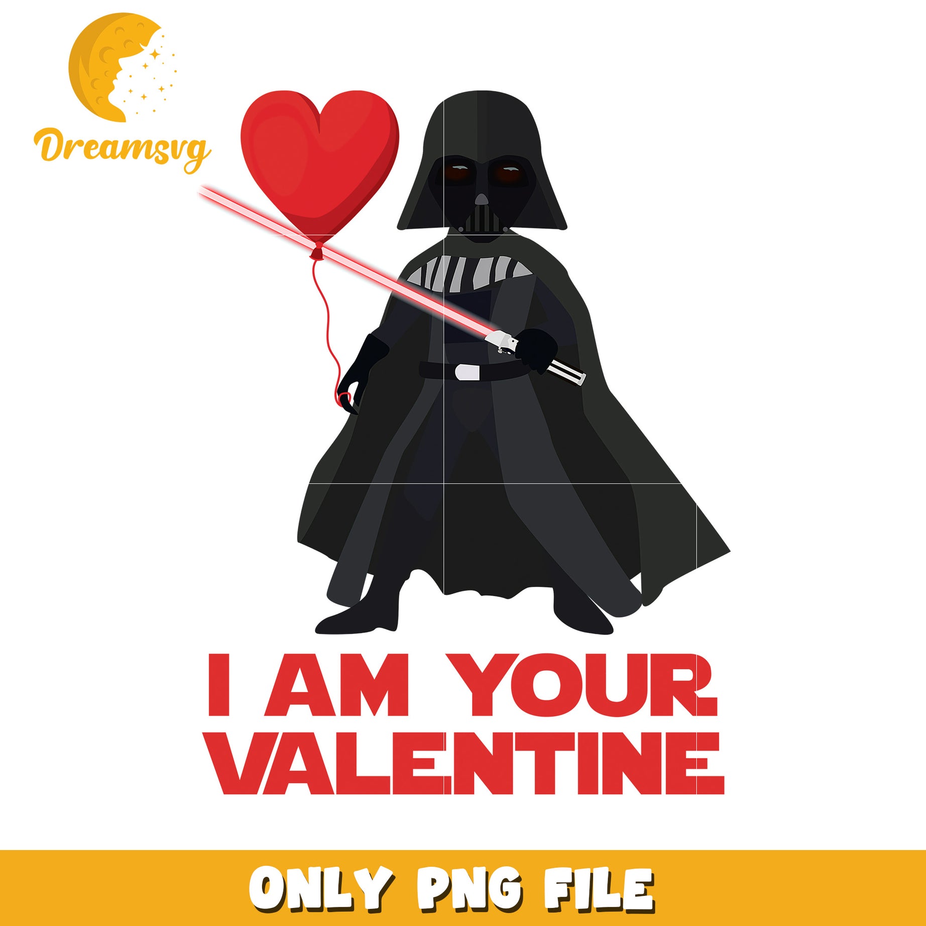 Valentine Darth Vader PNG Graphic for Star Wars Fans