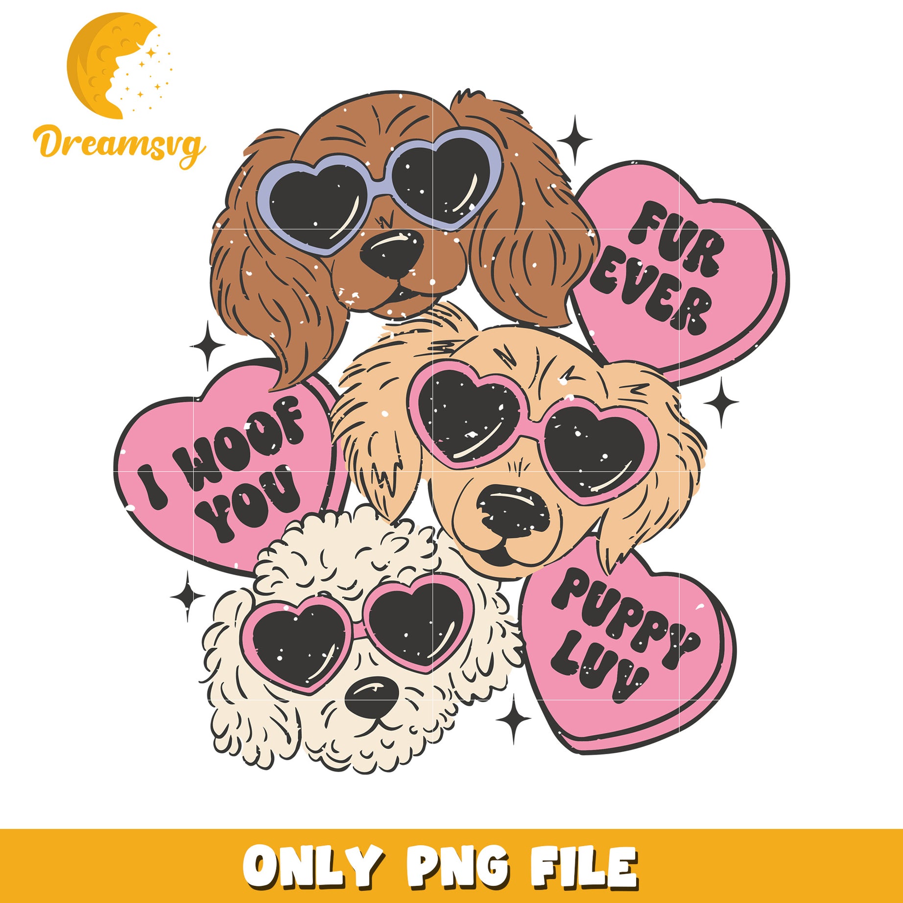 Valentine Dogs PNG Sublimation Design