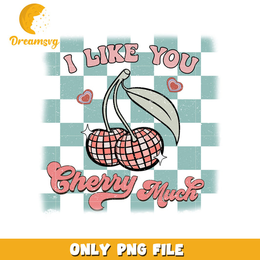 Valentine I like you cherry much png, love you png, valentine png