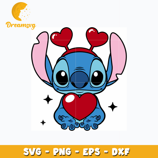 Stitch cute Valentine day svg