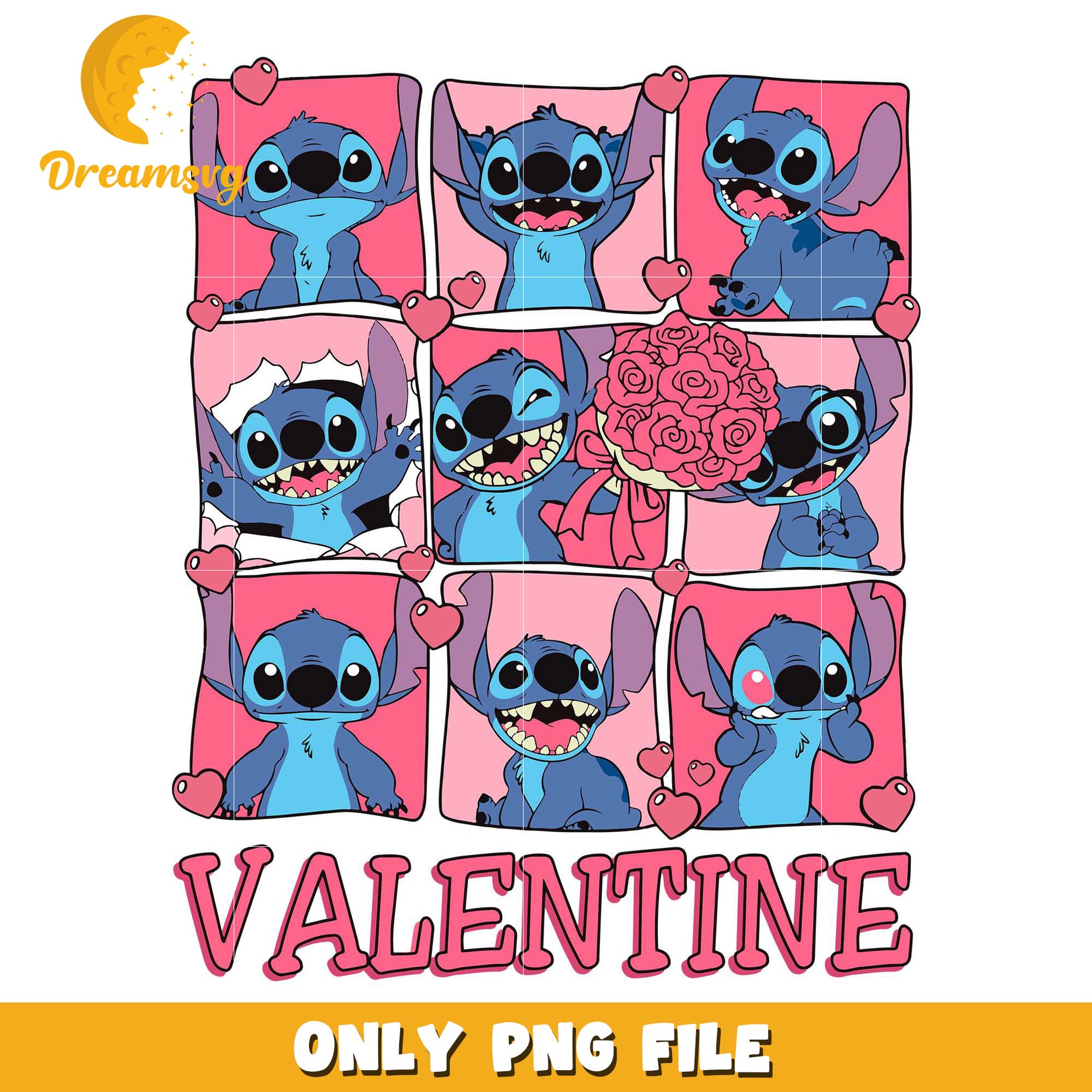 Valentine Stitch character png, disney characters png, stitch png