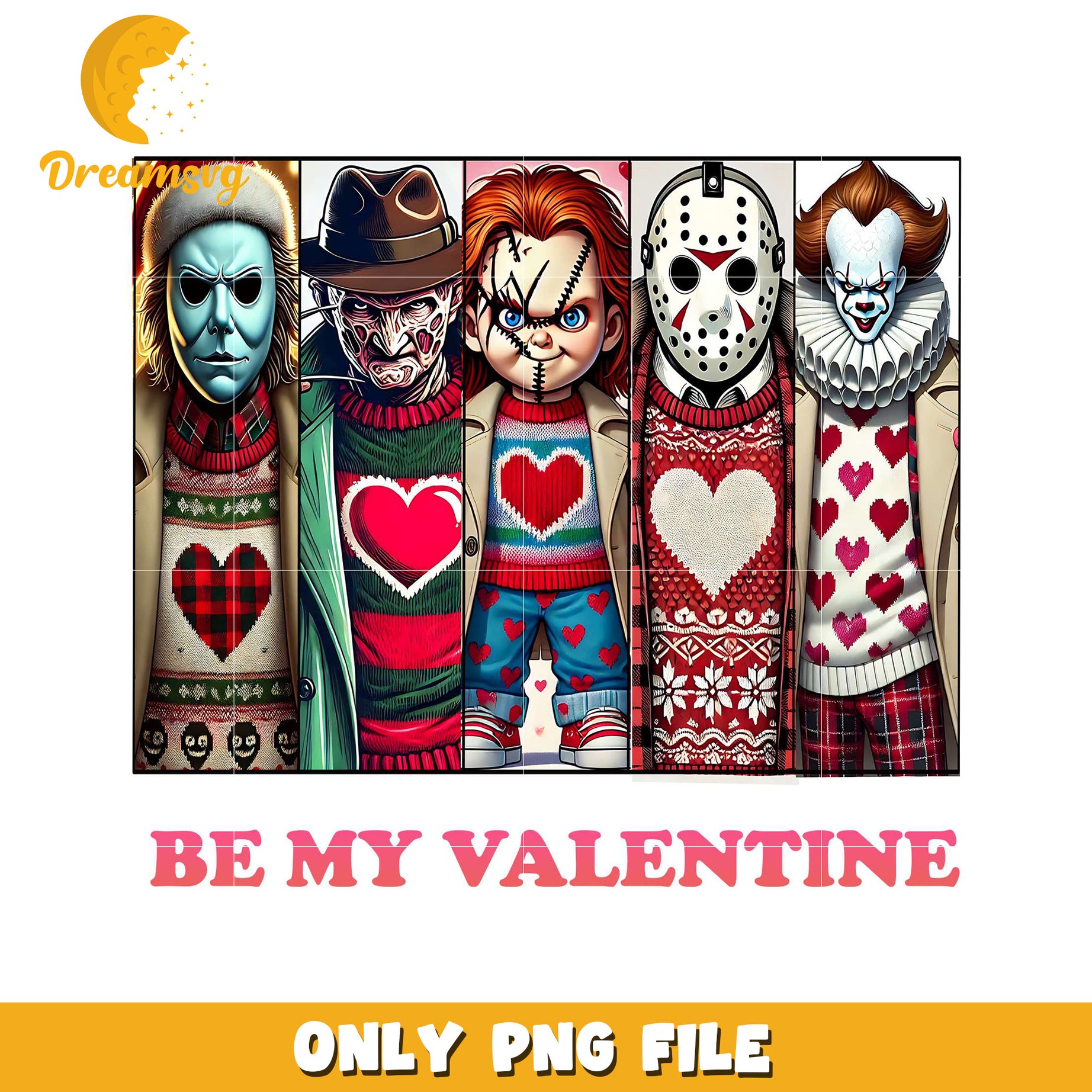 Valentine Themed Horror Characters PNG File for Download
