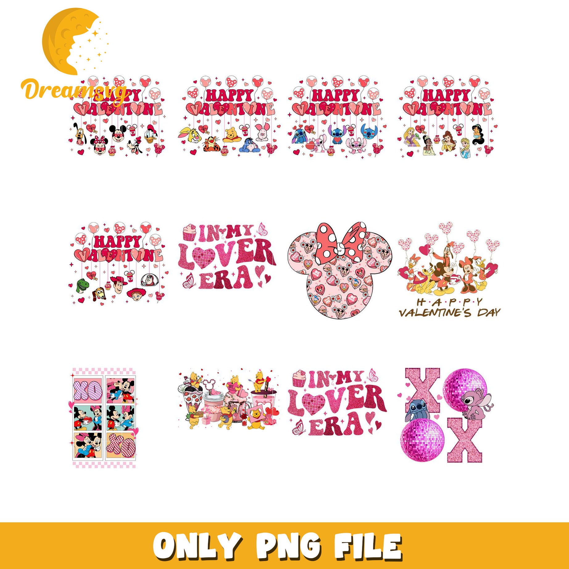 Valentine's Day Bundle PNG Cute Love and Friendship Designs