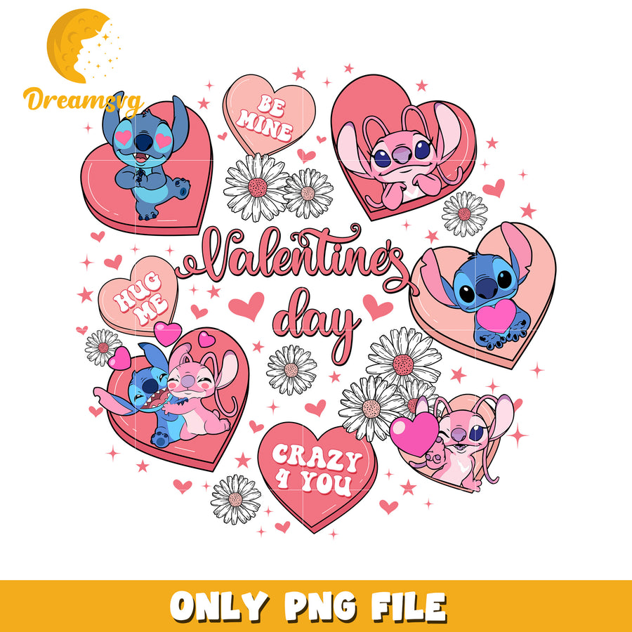 Valentine's Day Digital Art PNG with Cute Characters Hearts