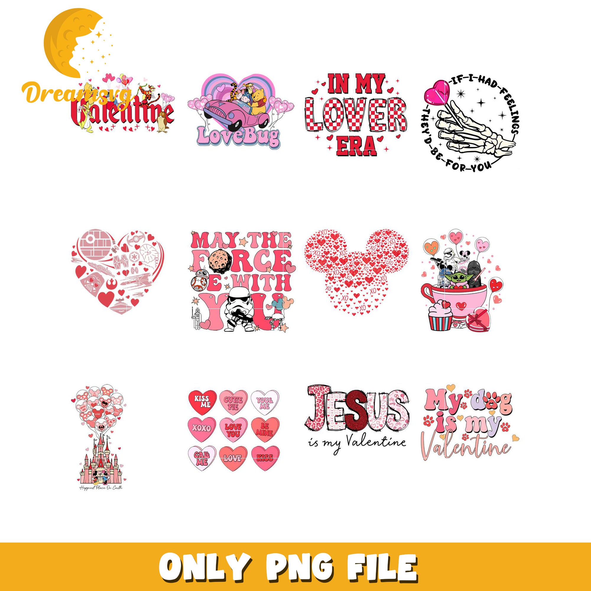Valentine's Day PNG Bundle Cute Designs – DreamSVG Store