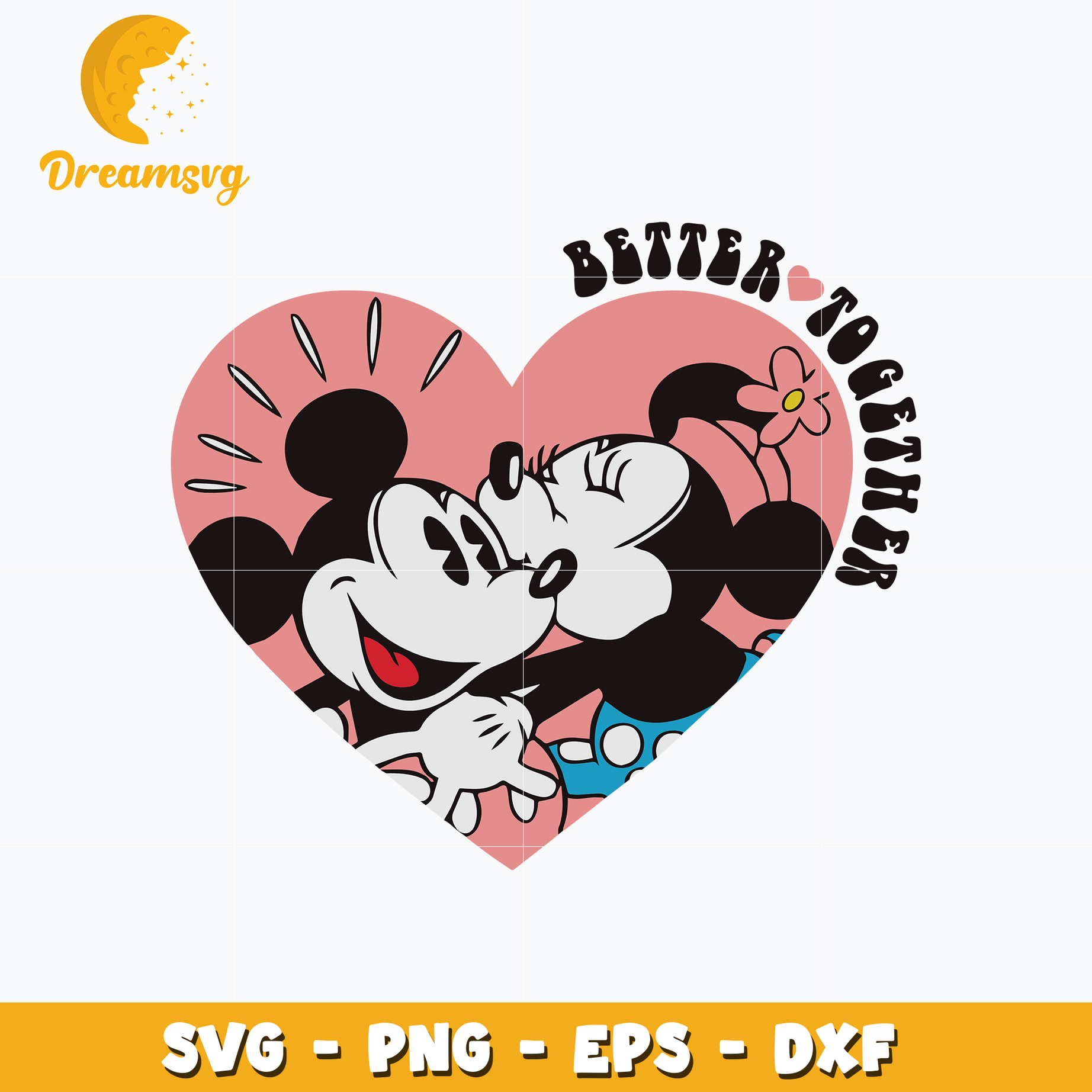 Mickey couple better together valentine Svg