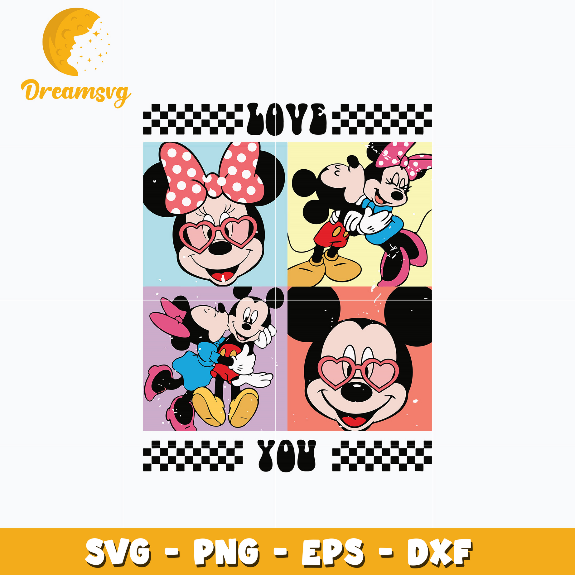 Mickey disney couple love you Svg