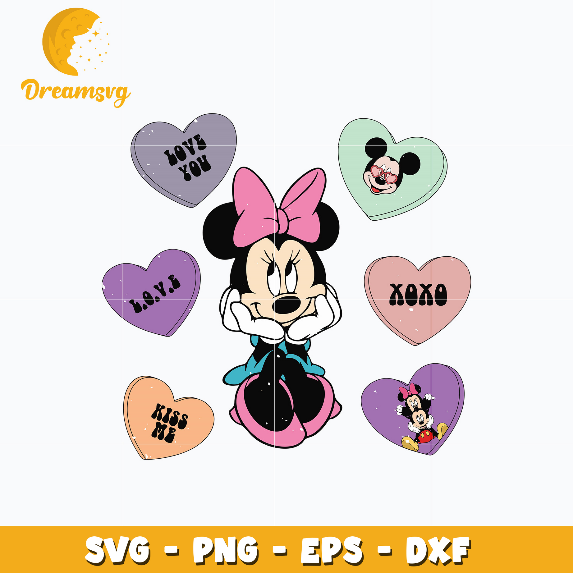 Minnie mouse xoxo valentine's Svg