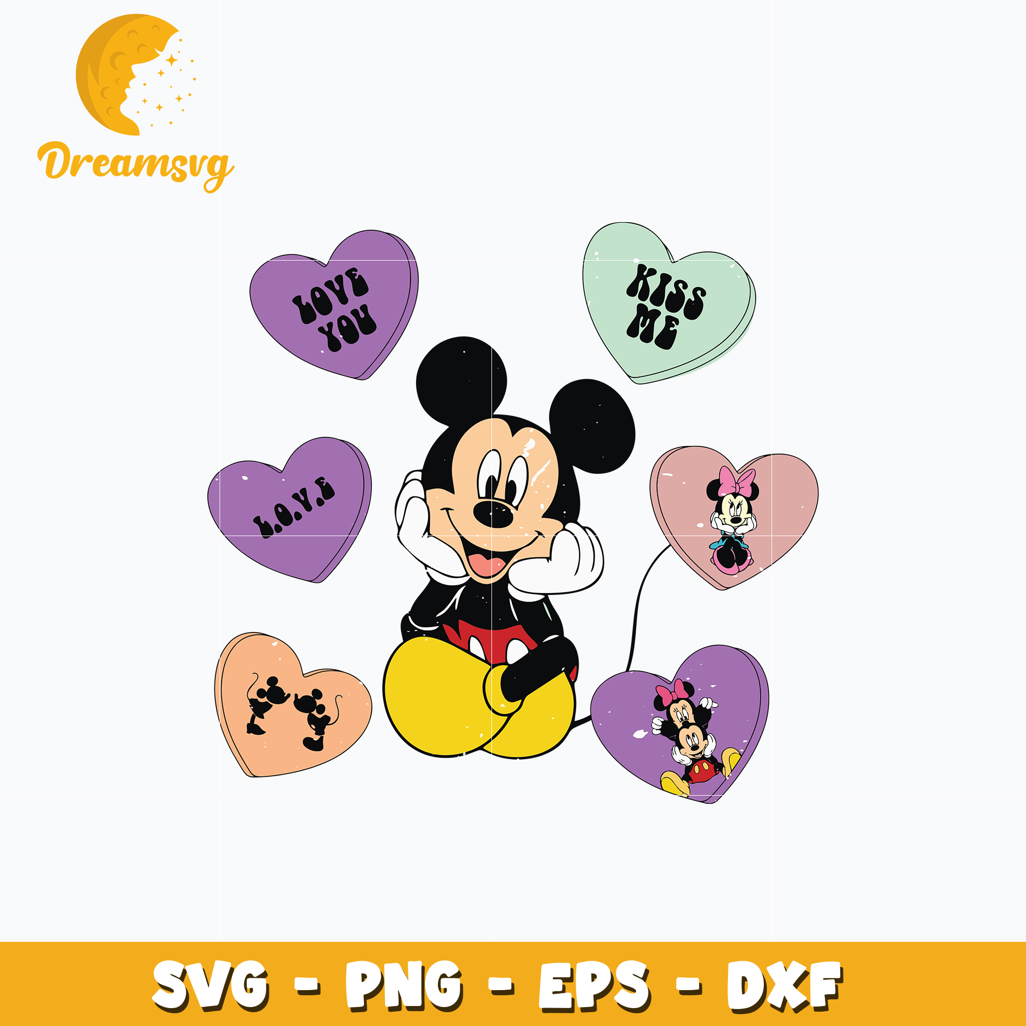 Mickey couple kiss me valentine Svg – DreamSVG Store