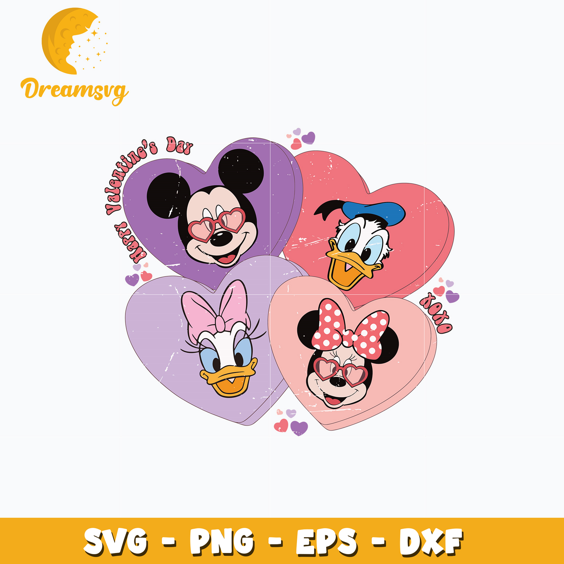 Mickey friends happy valentine's day Svg