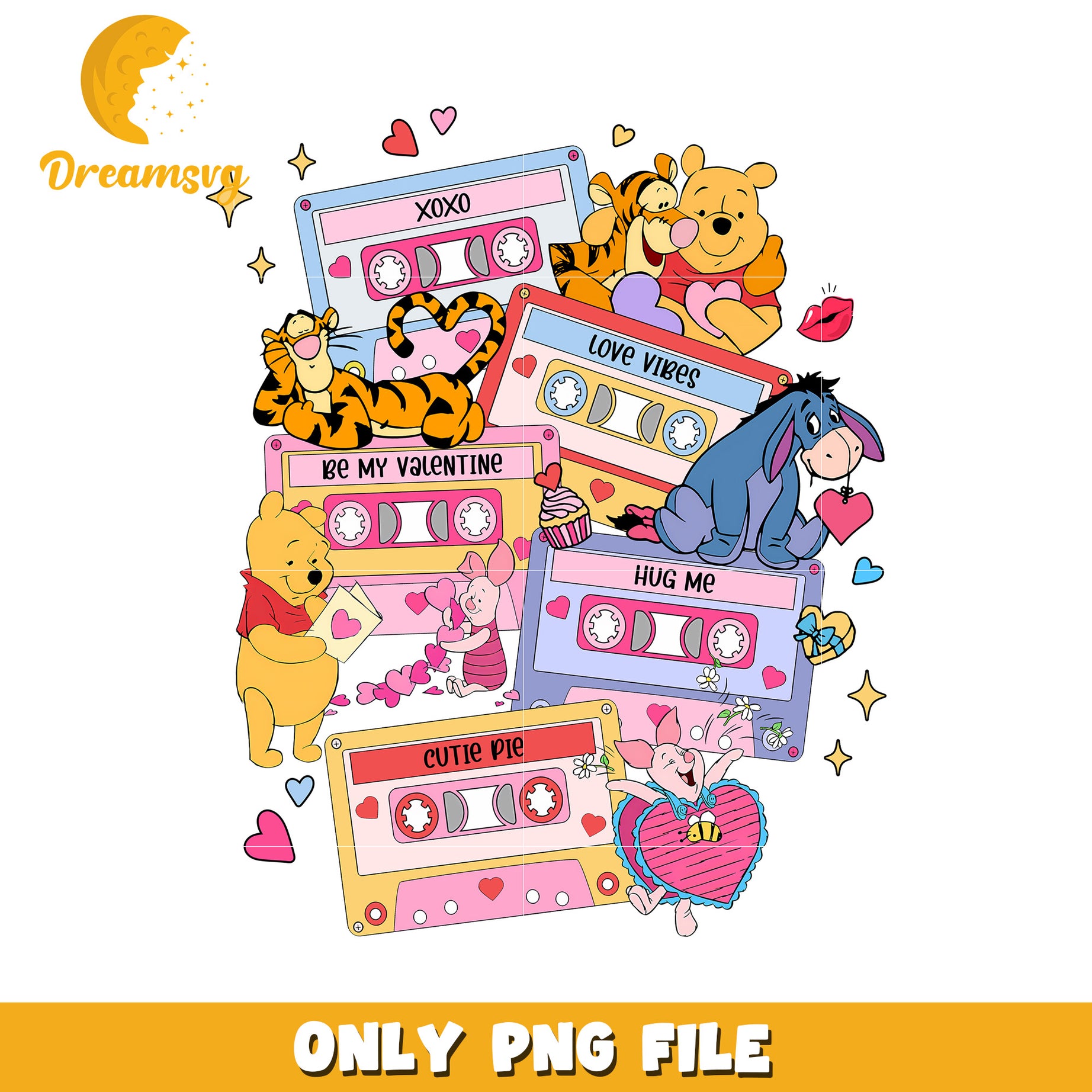 Valentine's Day Winnie the Pooh Love PNG File Design