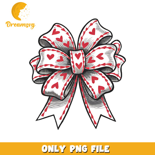 Valentine bow heart pattern png, heart png, valentine png