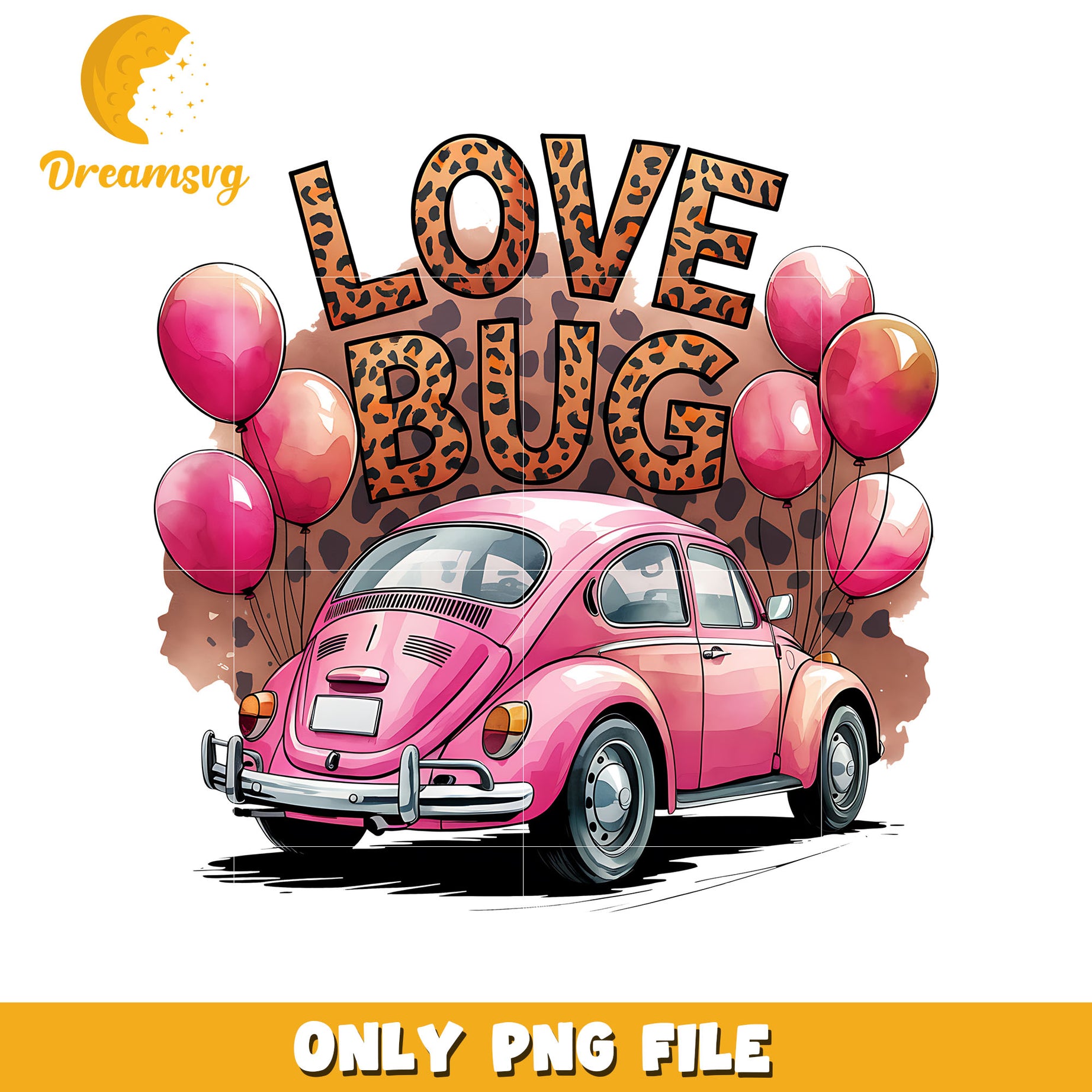 Valentine car love bug png, love bug png, valentine day png