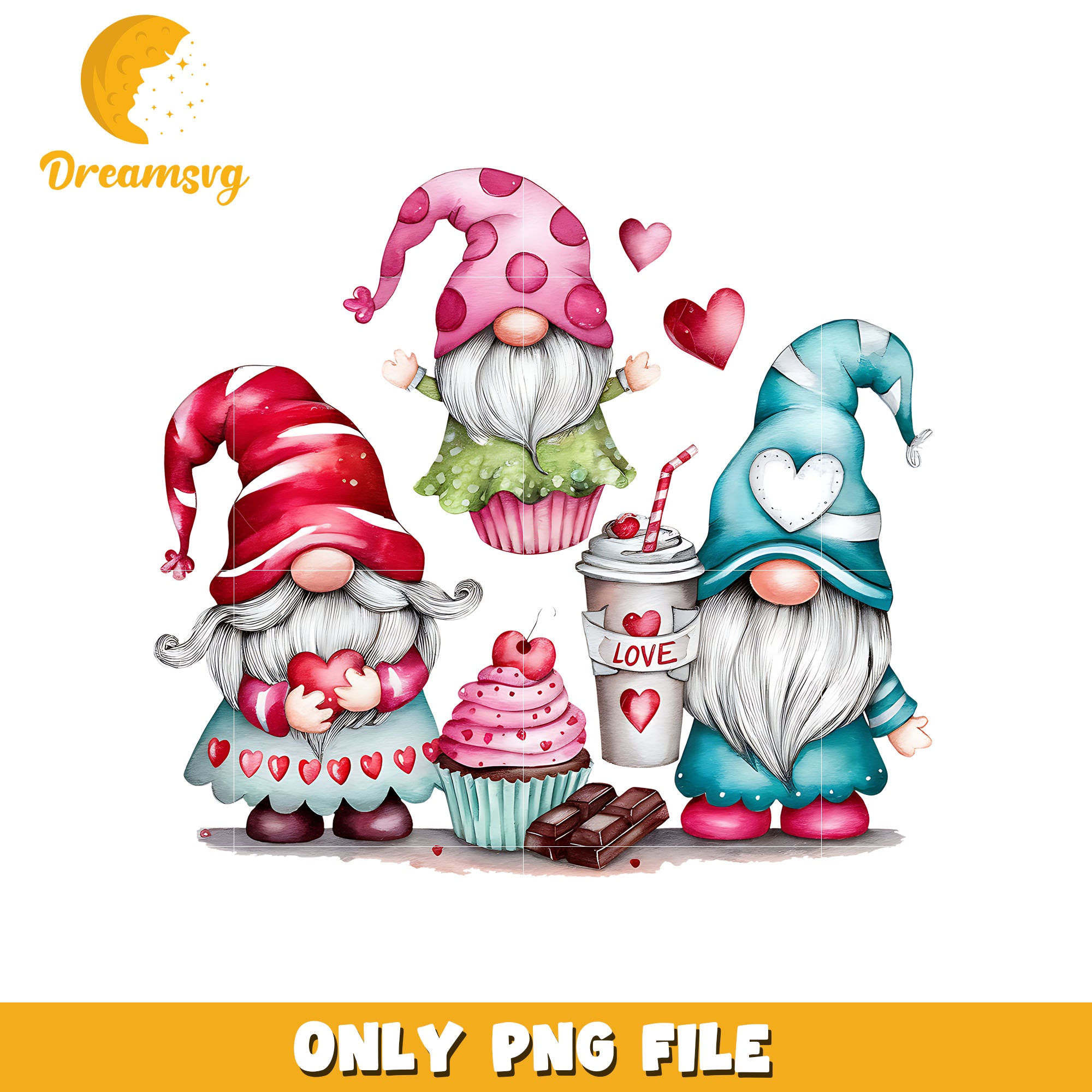 Valentine gnome love png, sweet valentine png, gnome png