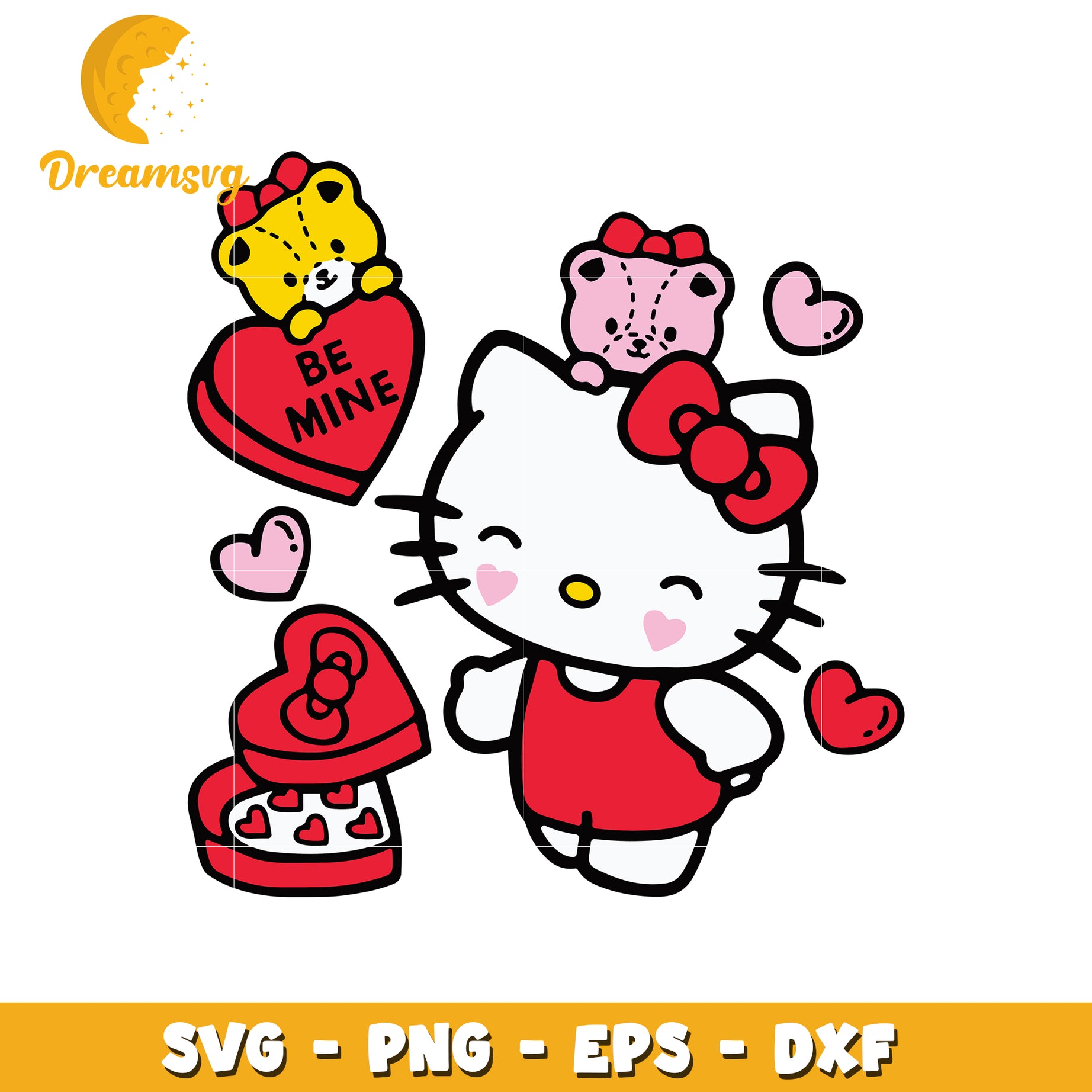 Valentine hello kitty be mine svg, hello kitty svg, be mine svg