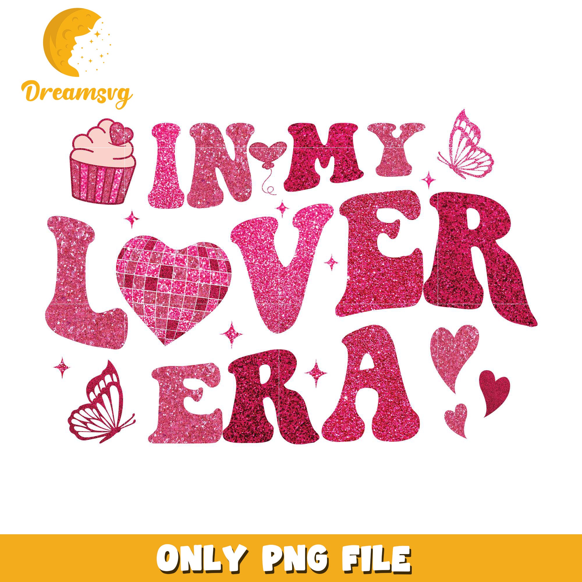 Valentine in my lover era glitter png, in my lover era png