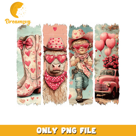 Valentines Cowgirl PNG Sublimation Design