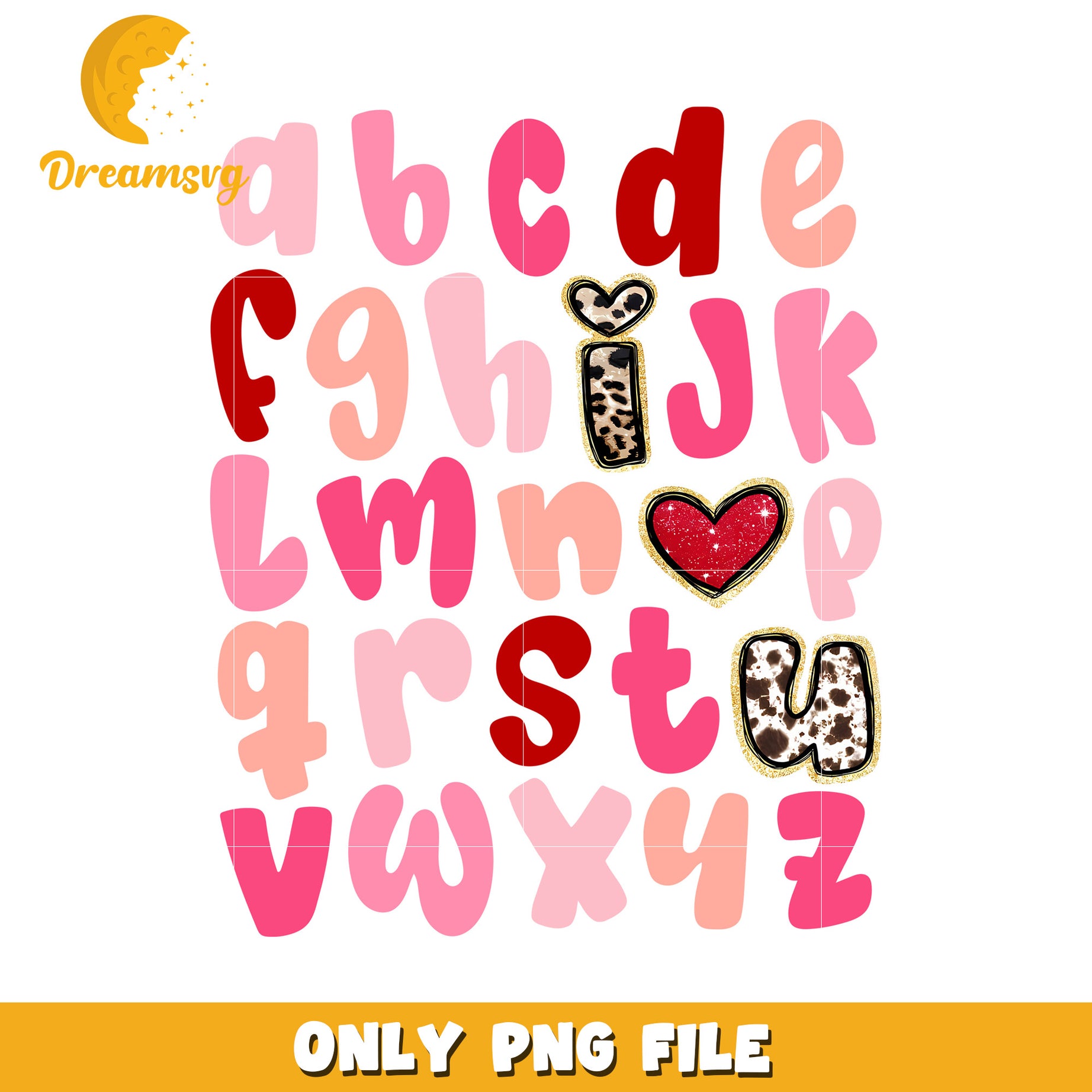 Valentines Day Alphabet PNG