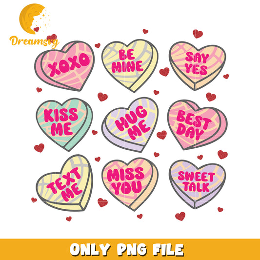 Valentines Day Candy Hearts PNG